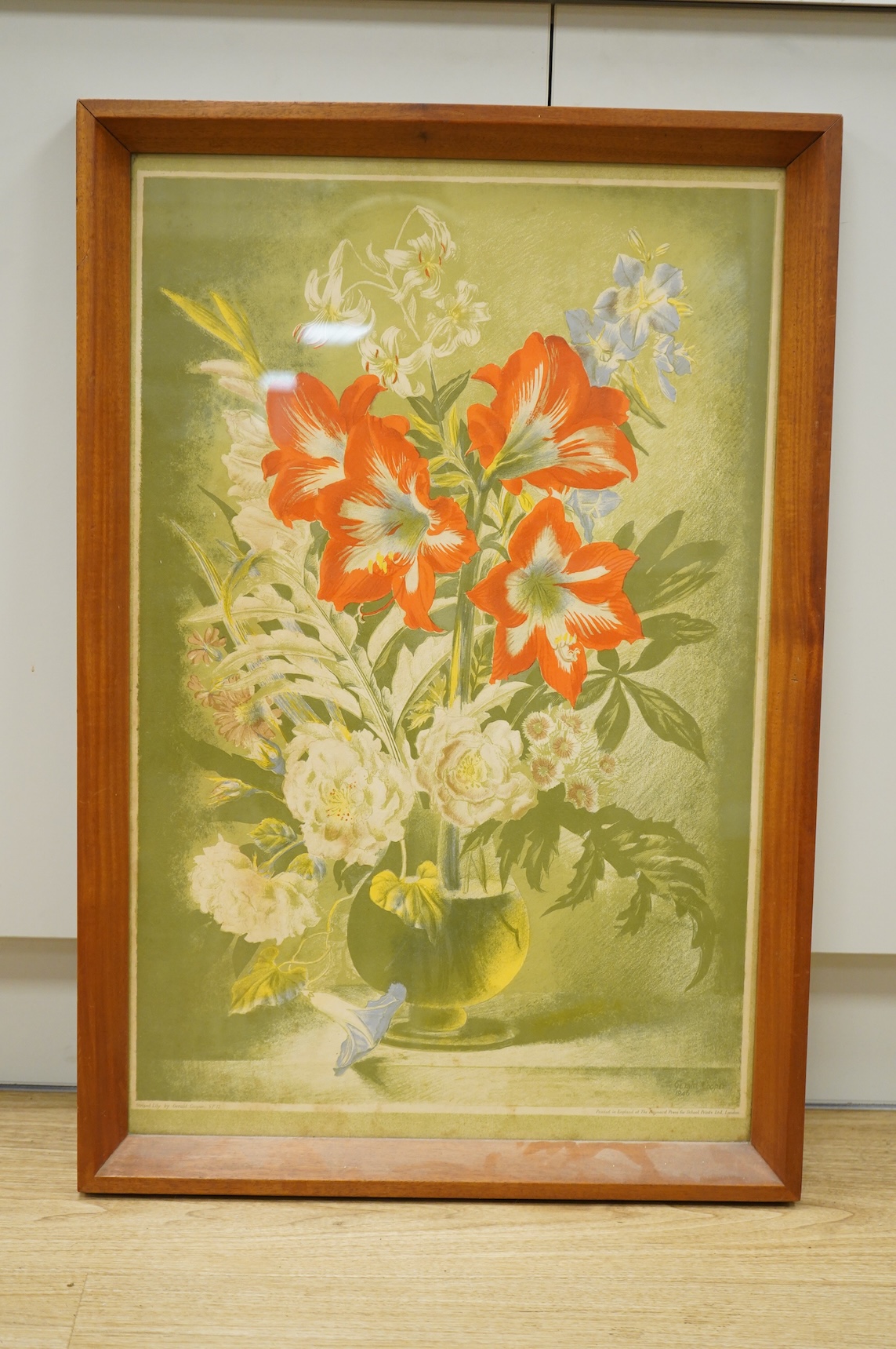 After Gerald Cooper (1898-1975), 'Striped Lily', sp12, printed in England at The Baynard Press, London, lithographic school print, 73 x 47cm